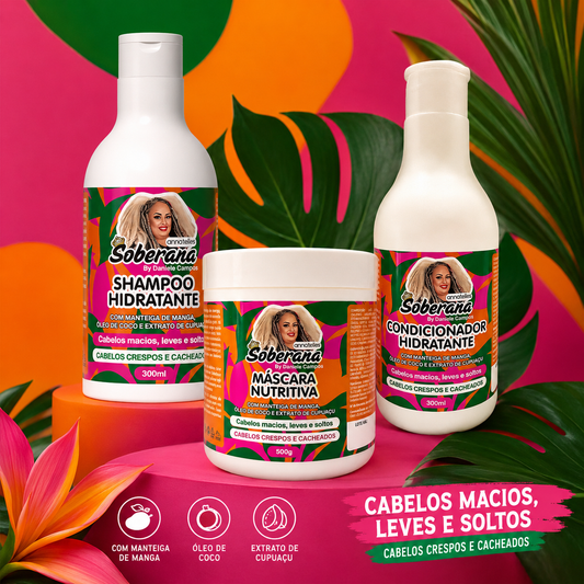Rotina completa para cabelos crespos e cacheados com a linha Soberana