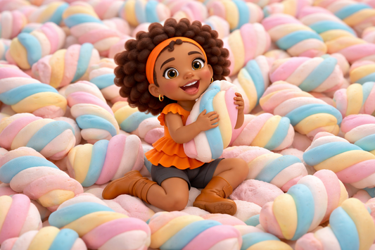 O poder do Marshmallow no cuidado dos cachinhos infantis