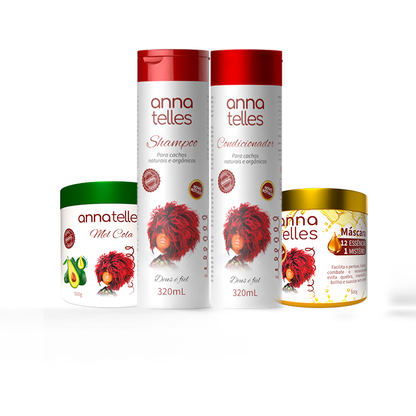 Kit Shampoo Condicionador Máscara 12 óleos & Mel Cola Abacate